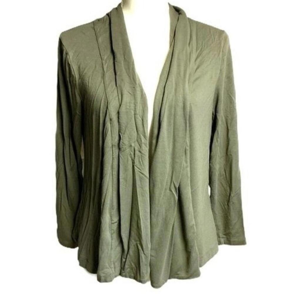 Banana Republic Green Stretch Long Sleeve Open Front Cardigan Soft Med‎ Academia